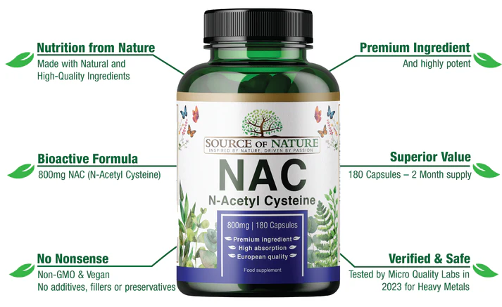 NAC (N-Acetyl Cysteine) 800mg - 180stk | NAC bætiefni